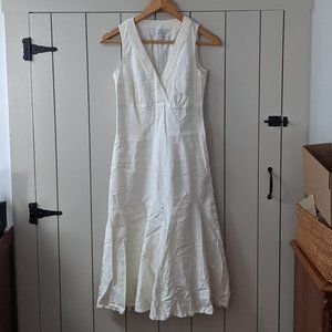 H&M off-white linen and lace sleeveless dress sz 4